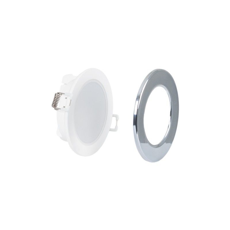 Spot encastrable extérieur 5W - IP65 - 3000K - Dimmable TRIAC - Collerette interchangeable - Découpe Ø68mm Spot encastrable extérieur 5W - IP65 - 3000K - Dimmable TRIAC - Collerette interchangeable - Découpe Ø68mm