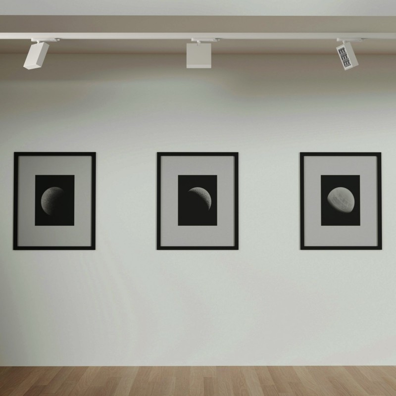 Spot LED carré pour rail triphasé - Puissance réglable : 12-42W - 4000K - CRI90 - Angle 35° x 70°