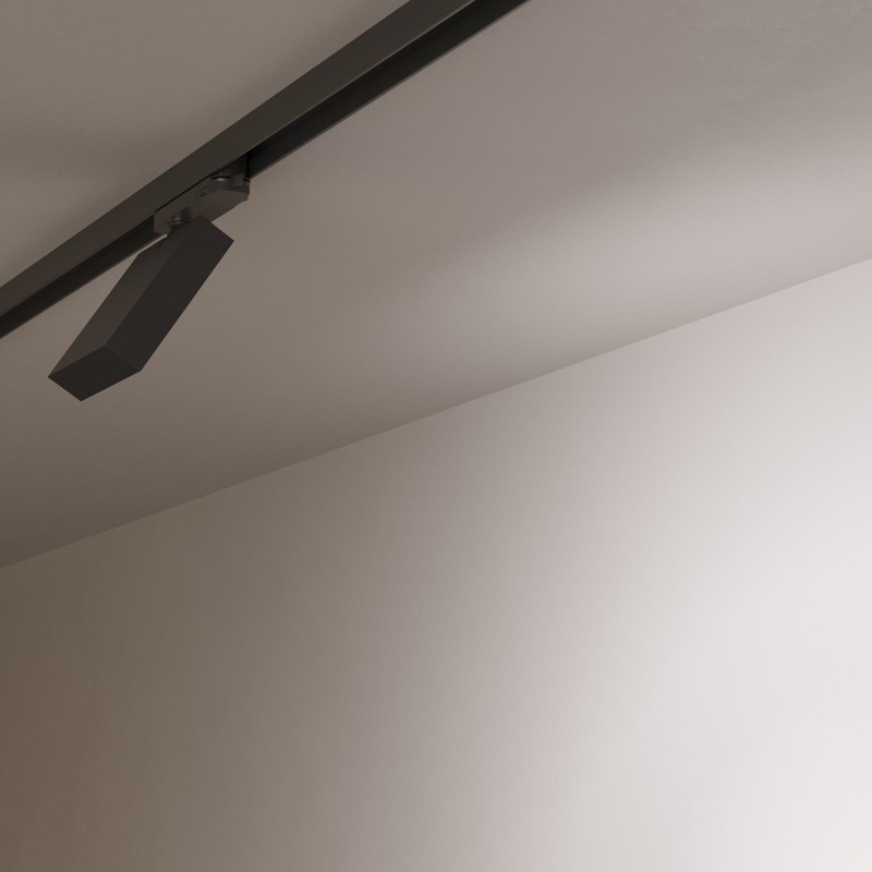 Spot LED carré pour rail triphasé - Puissance réglable : 12-42W - 4000K - CRI90 - Angle 35° x 70°