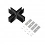 Connecteur en X pour rail magnétique en saillie 20mm - Noir