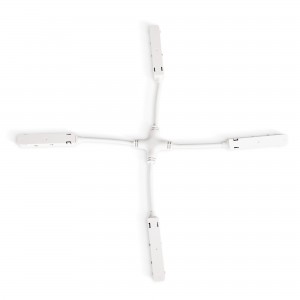 Connecteur électrique en X pour rail magnétique 20mm - Blanc