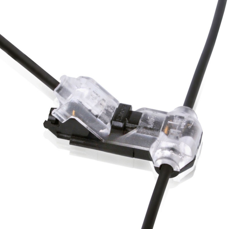 Connecteur rapide électrique en T pour 1 câble - 0.34~0.78 mm² - 300V / 9A Connecteur rapide électrique en T pour 1 câble - 0.34~0.78 mm² - 300V / 9A