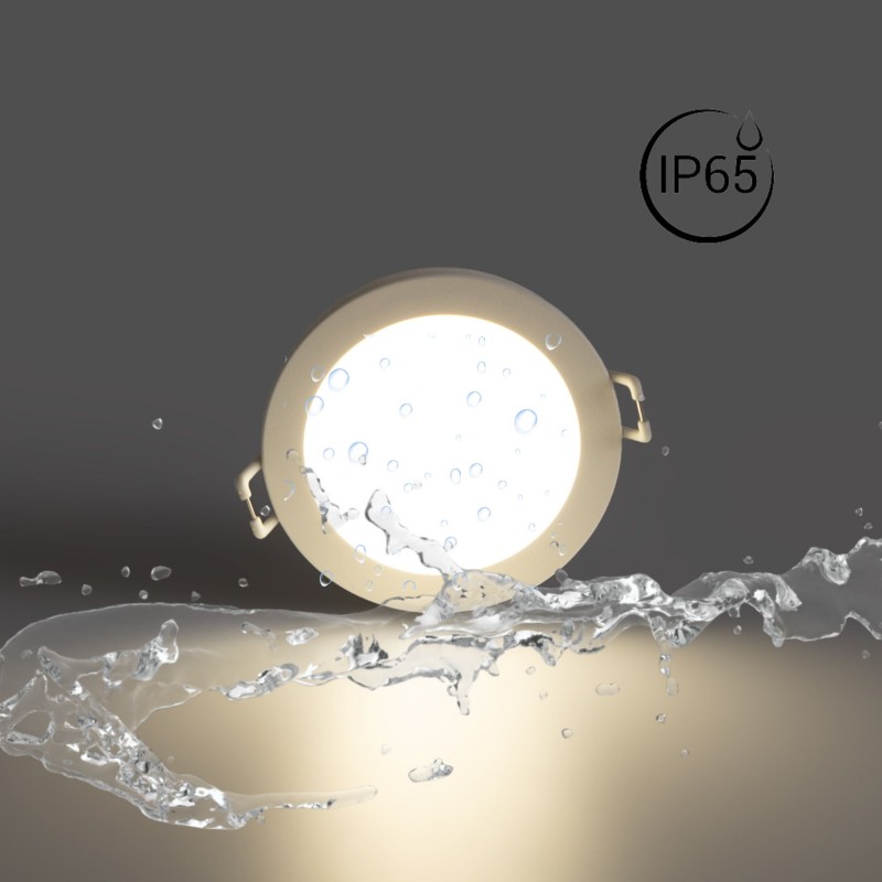 Spot encastrable extérieur 5W - IP65 - 4000K - Dimmable TRIAC - Collerette interchangeable - Découpe Ø68mm Spot encastrable extérieur 5W - IP65 - 4000K - Dimmable TRIAC - Collerette interchangeable - Découpe Ø68mm