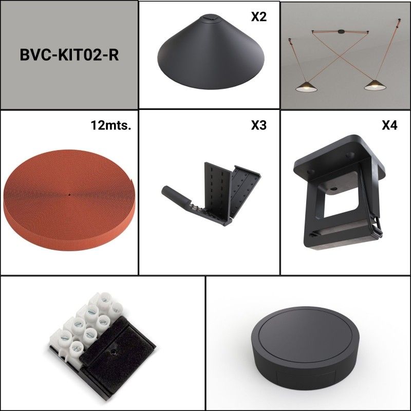 Lampe configurable "Axia 2" - 2 lampes plates 12W + ruban textile conducteur + accessoires Lampe configurable "Axia 2" - 2 lampes plates 12W + ruban textile conducteur + accessoires