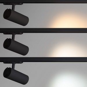 Projecteur LED pour rail triphasé - Puissance réglable : 30W/ 34W/ 38W - CCT - CRI 90