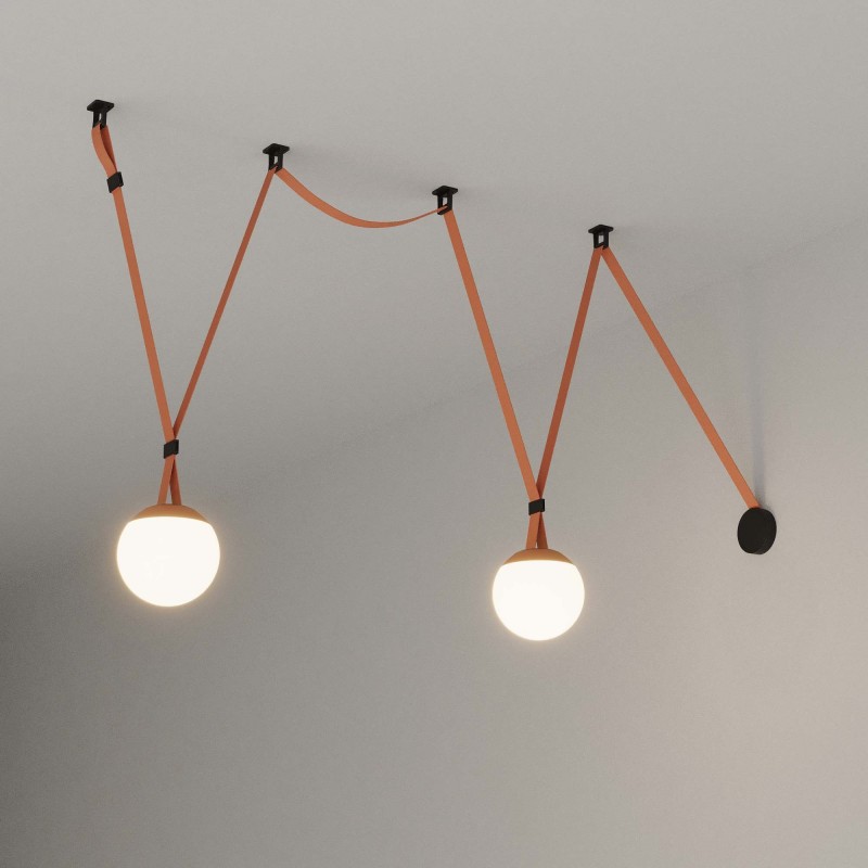 Lampe configurable "Axia 5" - KIT 2 lampes boules 12W + ruban textile conducteur + accessoires