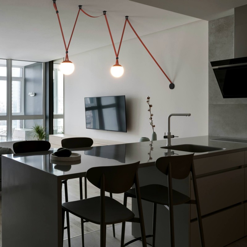 Lampe configurable "Axia 5" - KIT 2 lampes boules 12W + ruban textile conducteur + accessoires