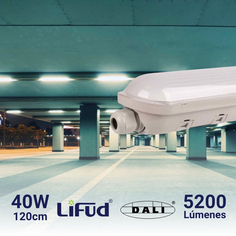 Réglette LED étanche enchaînable - Dimmable DALI - CCT - 120cm - 40W - Pilote LIFUD - IP65