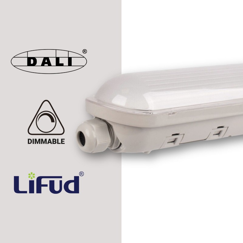 Réglette LED étanche enchaînable - Dimmable DALI - CCT - 120cm - 40W - Pilote LIFUD - IP65