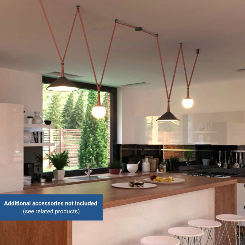 Lampe configurable "Axia 3" - KIT lampe boule 12W + ruban textile conducteur + accessoires