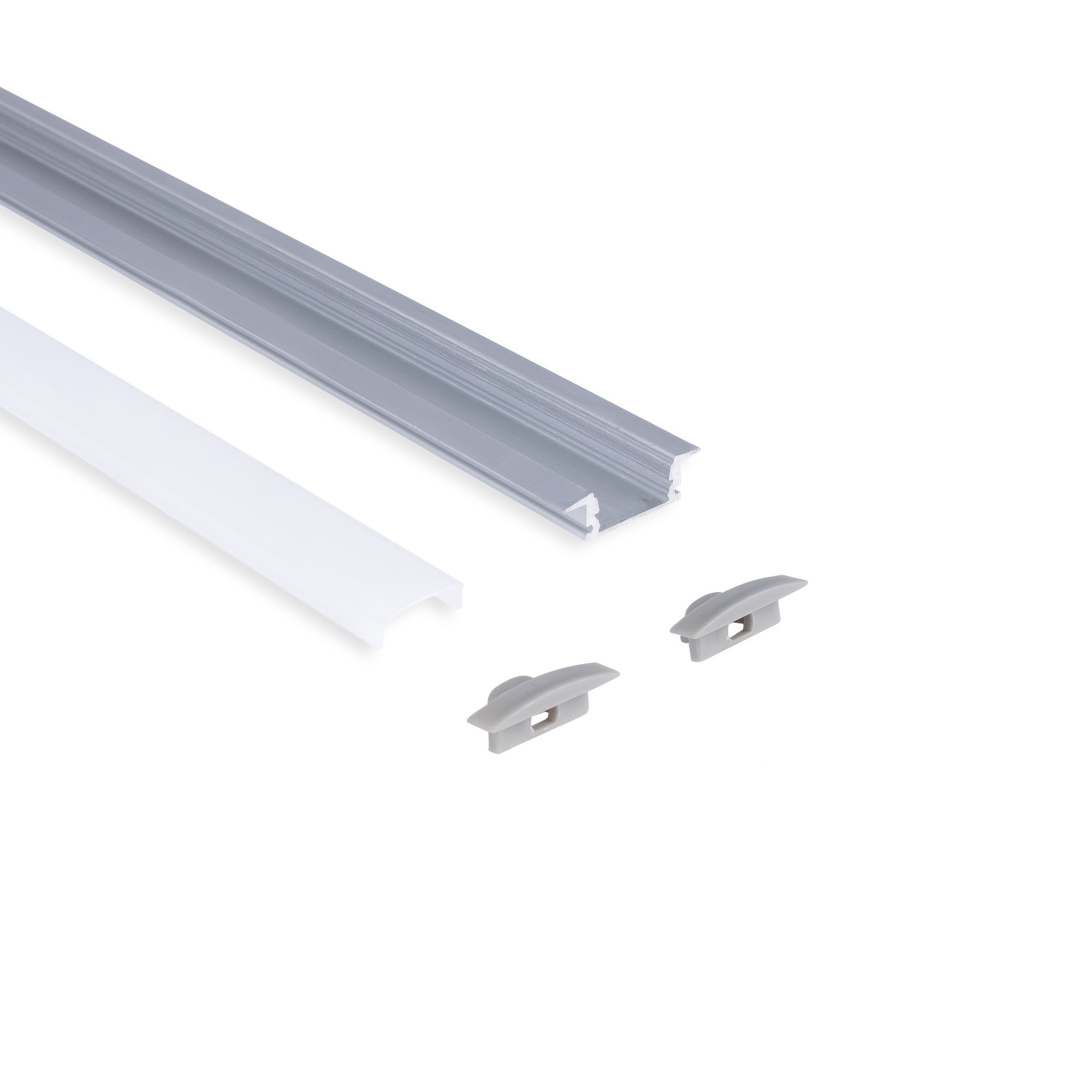 Profils Aluminium Encastrables Pour Bande LED TL1204 - Barres De 2 M, Noir, Avec Couvercle - 10 M Au Total