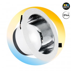 Downlight LED IP44 puissance réglable 20W/25W/30W - CCT - 100lm/W - Coupe Ø 200mm
