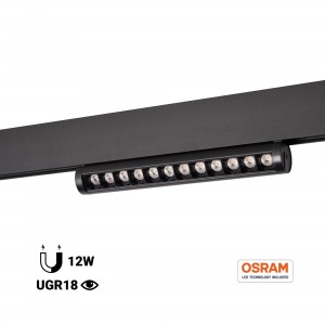 Spot linéaire orientable pour rail magnétique 48V - 12W - Puce OSRAM - UGR18 - CRI90