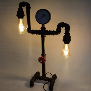 Lampe de table tuyau 2 ampoules