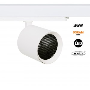 Projecteur LED 36W triphasé sur rail - DALI - CCT - CRI90 - puce OSRAM