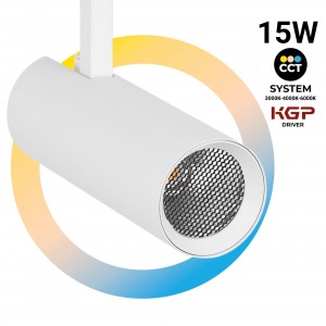 Spot LED sur rail monophasé - CCT - 15W - CRI 90 - Driver KGP