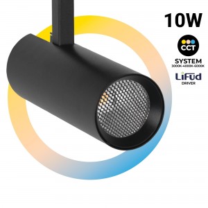 Projecteur à LED triphasé sur rail - 10W - CCT - CRI90 - 860 lm