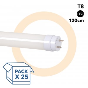 PACK x 25 - Tube LED T8 - 18W - 120cm - 1850lm - 1 connexion d'extrémité