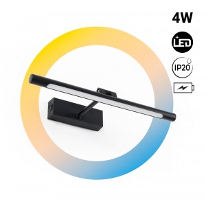 Applique tubulaire à LED avec batterie - 4W - Télécommande - CCT + DIM + Timer