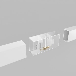 Connecteur droit pour luminaire linéaire - 180° - 2,2 cm