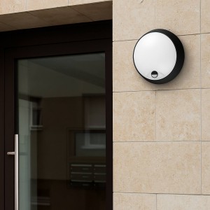 Plafonnier LED extérieur rond avec capteur PIR - 15W - CCT - IP65
