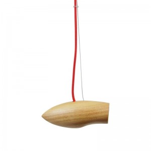 Lampe suspendue bois et tissu