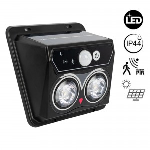 Aplique solaire extérieur mural avec capteur PIR - 1W (2x0,5W) - IP44