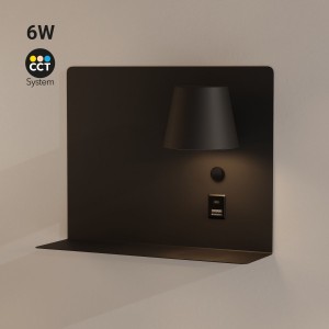 Lampe de lecture murale "BASKOP" - 6W - CCT - Port USB + USB-C