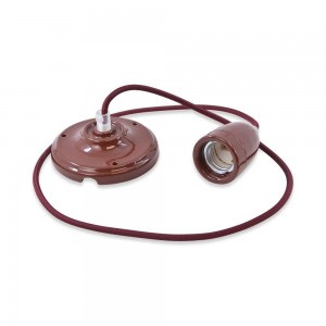 Suspension douille céramique marron