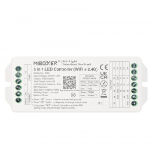 Contrôleur ruban LED 3 en 1 - RGB/RGBW/RGBCCT - 12/48VDC - 20A - 2.4G - WiFi - Milight