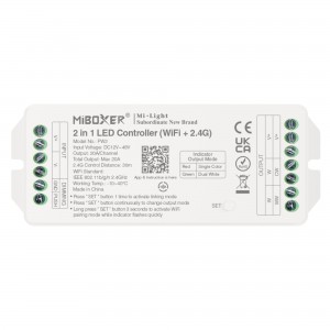 Contrôleur de ruban LED 2 en 1 - Monocouleur/Dual Blanc - 12/48VDC - 20A - 2.4G - WiFi - Milight