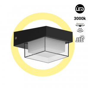 Lampe LED solaire - avec capteur micro-onde - 3000K - IP65 - 360lm