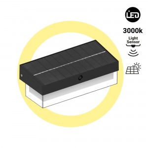 Lampe solaire à LED avec capteur de micro-ondes - 3000K - IP65 - 900lm