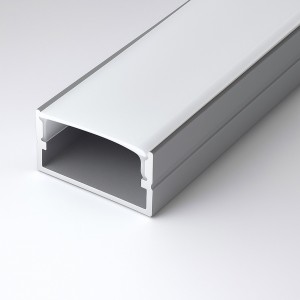 Profilé de ruban LED de surface avec diffuseur - 20x10mm - Ruban LED ≤15mm - 2 mètres - 0,65mm - 21g/m