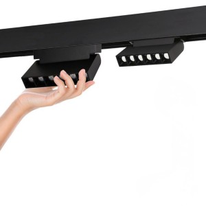 Spot LED linéaire orientable sur rail magnétique 48V - 6W - UGR16 - Noir