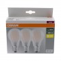 Pack éco de 3 ampoules LED Osram E27 7W verre glacé Pack éco de 3 ampoules LED Osram E27 7W verre glacé