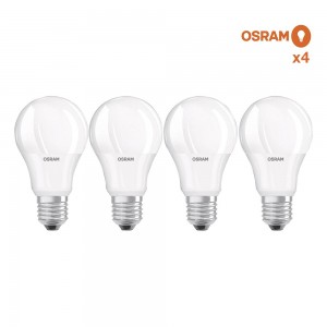 Pack éco de 4 ampoules LED Osram E27 8,5W verre opaque
