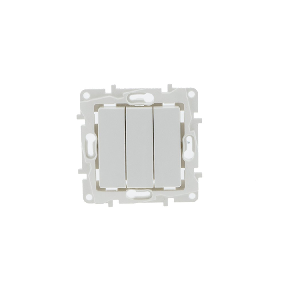 Mécanisme triple interrupteur 1 voie encastrable