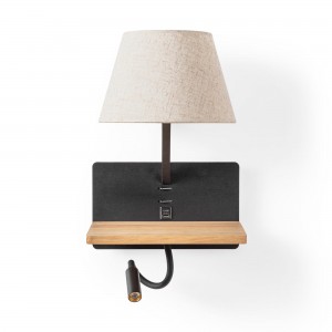 Applique murale de lecture "Artin USB+ USBC" - Avec spot LED orientable et port USB + USBC - E27 + 3W