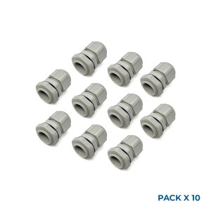 Pack x 10 - Presse-étoupe PG11 avec écrou - Polyamide