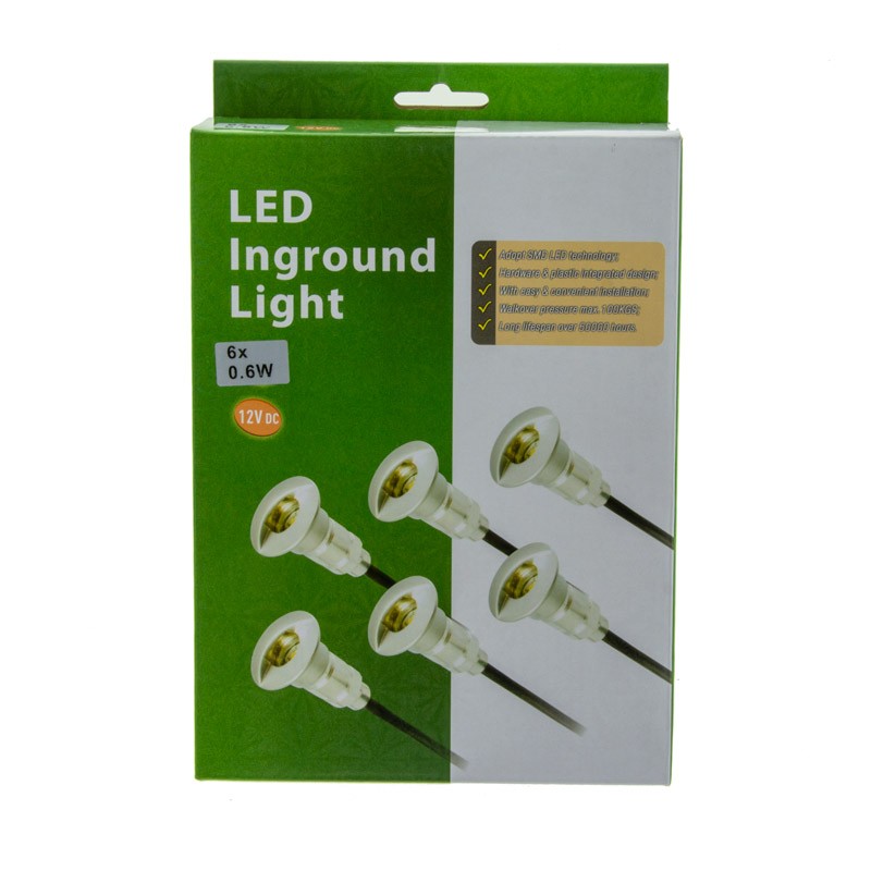 Kit 6 balises escalier 0.6W 12V IP67 + câbles + alimentation  Kit 6 balises escalier 0.6W 12V IP67 + câbles + alimentation