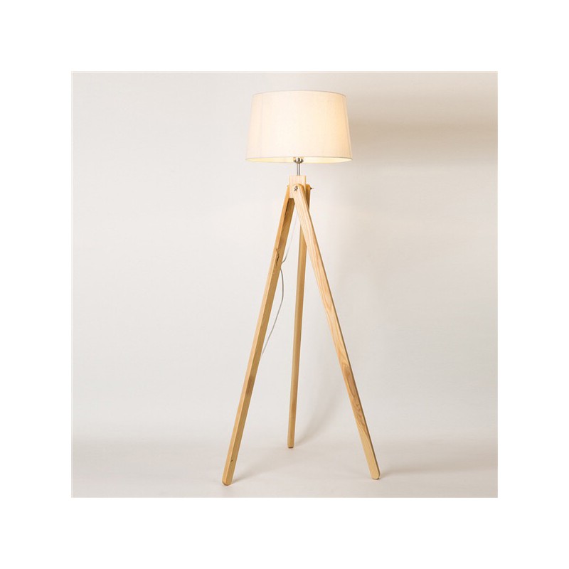 Lampadaire trépied en bois