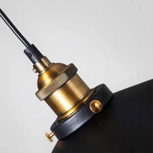 lampe de suspension industrielle noir et or