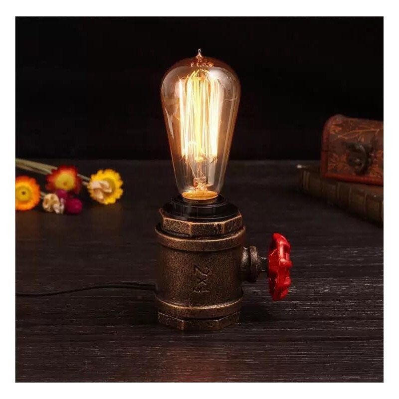 Lampe table tuyau rétro