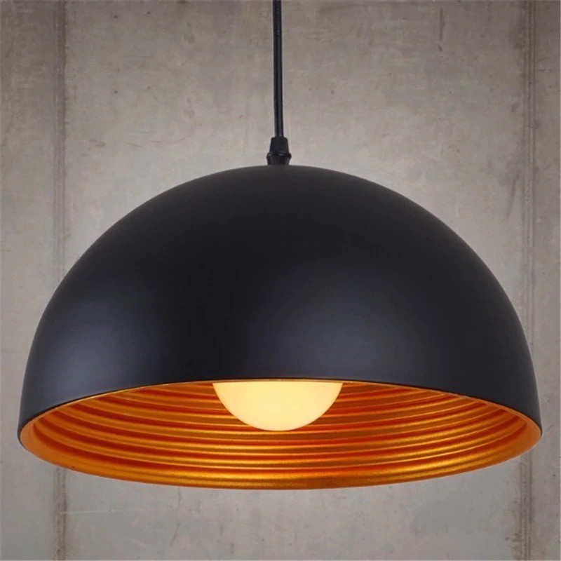 Suspension cloche noir intérieur doré Suspension cloche noir intérieur doré