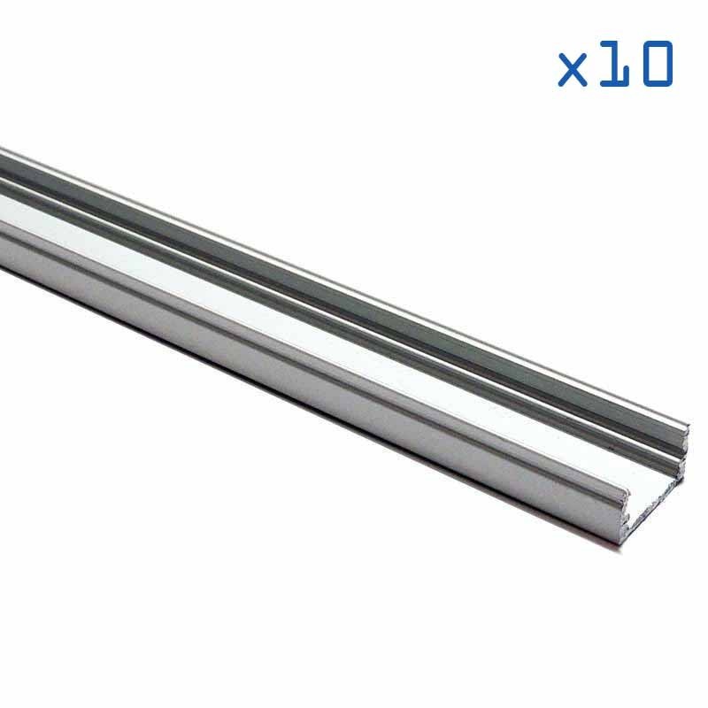 Pack 10 profilés 17x8 encastrable + diffuseurs Pack 10 profilés 17x8 encastrable + diffuseurs