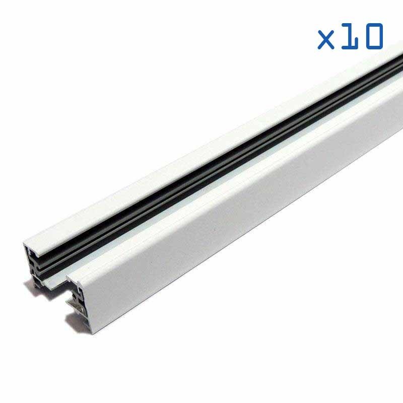 Pack 10 rails (2m) 1 phase saillie / suspendu Pack 10 rails (2m) 1 phase saillie / suspendu