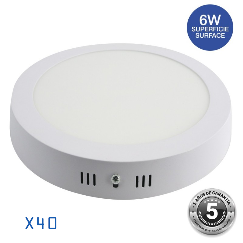 Pack 40 spots 6w saillie - 5 ans de garantie