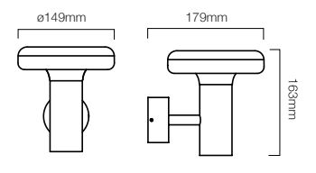 Dimensions applique LED 5w