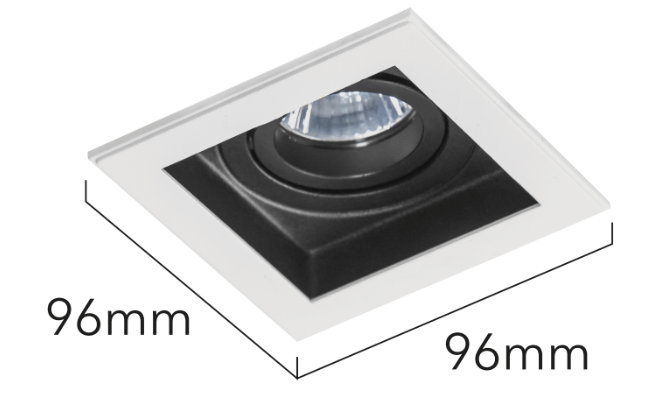 dimensions support gu10 encastrable carre